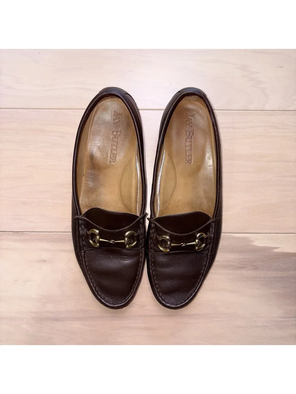 Jay Butler Bit Loafers Men’s 10 Brown Leather Slip On Dress Shoes Made Mexico